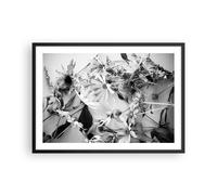Affiche Poster 70x50cm Tableaux Image Fleurs Noir Et Blanc Photographie Art