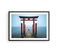Affiche Poster 70x50cm Tableaux Image Itsukushima-Jinja Temple Parapluie Art