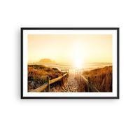 Affiche Poster 70x50cm Tableaux Image le lever du soleil vague île océan Art