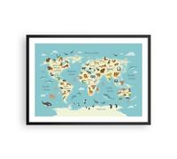 Affiche Poster 70x50cm Tableaux Image Photo Animaux Le Monde Carte Wall Art