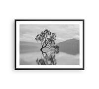 Affiche Poster 70x50cm Tableaux Image Photo Arbre Symétrie Lac Wall Art