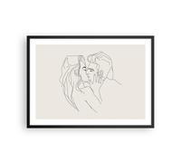 Affiche Poster 70x50cm Tableaux Image Photo Art. Ligne Baiser Wall Art