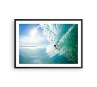 Affiche Poster 70x50cm Tableaux Image Photo Aventure surfeur vague océan Art