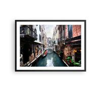 Affiche Poster 70x50cm Tableaux Image Photo Bateau pont tourisme Venise Wall Art