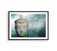 Affiche Poster 70x50cm Tableaux Image Photo Bouddha Graphisme Turquoise Wall Art