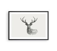 Affiche Poster 70x50cm Tableaux Image Photo Cerf Croquis Scandinave Wall Art