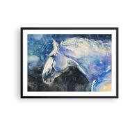 Affiche Poster 70x50cm Tableaux Image Photo Cheval Aquarelle Portrait Wall Art