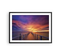 Affiche Poster 70x50cm Tableaux Image Photo Ciel Les Couleurs Quai Wall Art