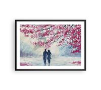 Affiche Poster 70x50cm Tableaux Image Photo Couple Paris Arbre Wall Art