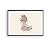 Affiche Poster 70x50cm Tableaux Image Photo Dessin Single-Line Femme Wall Art