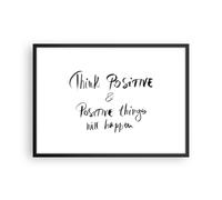 Affiche Poster 70x50cm Tableaux Image Photo Devise Pensée Positivement Wall Art