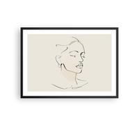 Affiche Poster 70x50cm Tableaux Image Photo Femme Dessin Ligne Wall Art