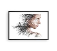 Affiche Poster 70x50cm Tableaux Image Photo Femme Double Exposition Wall Art