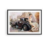 Affiche Poster 70x50cm Tableaux Image Photo femme rétro style Wall Art