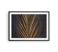 Affiche Poster 70x50cm Tableaux Image Photo Feuille Or Noir Wall Art Decoration