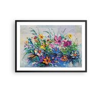 Affiche Poster 70x50cm Tableaux Image Photo Fleurs Les Couleurs Empâtement Art