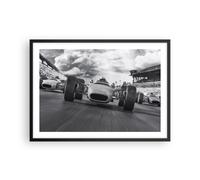 Affiche Poster 70x50cm Tableaux Image Photo Formule 1 Noir Et Blanc Wall Art