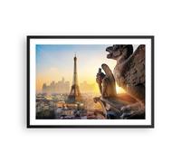 Affiche Poster 70x50cm Tableaux Image Photo Gargouilles Tour Eiffel Wall Art