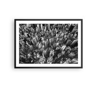 Affiche Poster 70x50cm Tableaux Image Photo Gratte Ciels Avec Montagnes Wall Art