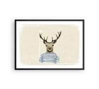 Affiche Poster 70x50cm Tableaux Image Photo Hipster Anthropomorphisme Cerf Art