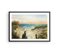 Affiche Poster 70x50cm Tableaux Image Photo Impressionnisme Mouettes Côte Art