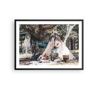 Affiche Poster 70x50cm Tableaux Image Photo Jeunes Mariés Amour Paysage Wall Art