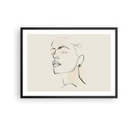 Affiche Poster 70x50cm Tableaux Image Photo Minimalisme Portrait Ligne Wall Art