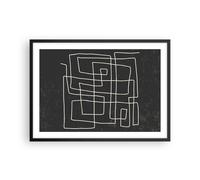 Affiche Poster 70x50cm Tableaux Image Photo Noir Et Blanc Labyrinthe Ligne Art
