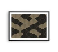 Affiche Poster 70x50cm Tableaux Image Photo Noir Et Or Cercles Graphiques Art