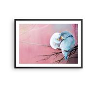 Affiche Poster 70x50cm Tableaux Image Photo Oiseaux Bleu Branche Wall Art