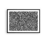 Affiche Poster 70x50cm Tableaux Image Photo Op Art. Noir Blanc Wall Art