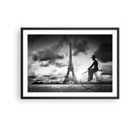 Affiche Poster 70x50cm Tableaux Image Photo Paris Gentleman Vélo Wall Art