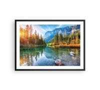 Affiche Poster 70x50cm Tableaux Image Photo Paysage Montagnes Aube Wall Art
