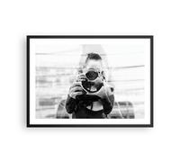 Affiche Poster 70x50cm Tableaux Image Photo Photographe Noir Et Blanc Double Art