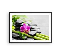 Affiche Poster 70x50cm Tableaux Image Photo Plante pierres bambous spa Wall Art