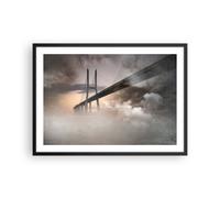 Affiche Poster 70x50cm Tableaux Image Photo pont brouillard eau Wall Art