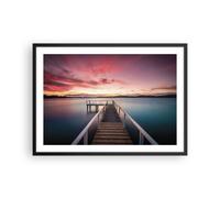Affiche Poster 70x50cm Tableaux Image Photo Pont Rose Ciel Wall Art Decoration