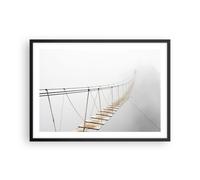 Affiche Poster 70x50cm Tableaux Image Photo Pont Suspendu Brouillard Wall Art