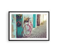 Affiche Poster 70x50cm Tableaux Image Photo Rose Vélo Vintage Wall Art
