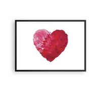 Affiche Poster 70x50cm Tableaux Image Photo Rouge Coeur Aquarelle Wall Art