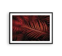 Affiche Poster 70x50cm Tableaux Image Photo Rouge Feuilles Palmiers Wall Art