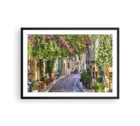 Affiche Poster 70x50cm Tableaux Image Photo Rue décoration fleurs Grèce Wall Art