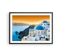 Affiche Poster 70x50cm Tableaux Image Photo Santorin Grèce vacances île Wall Art