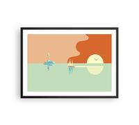 Affiche Poster 70x50cm Tableaux Image Photo Soleil Voilier Lanterne Wall Art