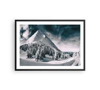 Affiche Poster 70x50cm Tableaux Image Photo Sombre Ciel Montagne Wall Art