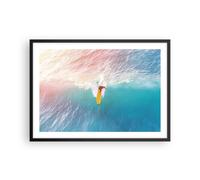 Affiche Poster 70x50cm Tableaux Image Photo Surf Vague Lumière Wall Art