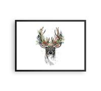 Affiche Poster 70x50cm Tableaux Image Photo Surréalisme Cerf Boho Wall Art