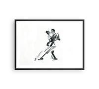 Affiche Poster 70x50cm Tableaux Image Photo Tango Dessin Noir Et Blanc Wall Art