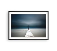 Affiche Poster 70x50cm Tableaux Image Photo Tour Plage Ciel Wall Art Decoration