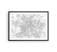 Affiche Poster 70x50cm Tableaux Image Photo Ville Carte Berlin Wall Art
